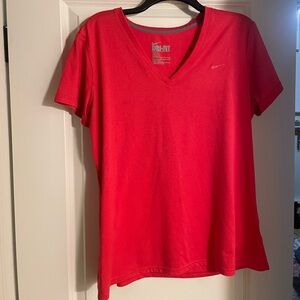 Nike Women's Bright Red V-Neck Tee